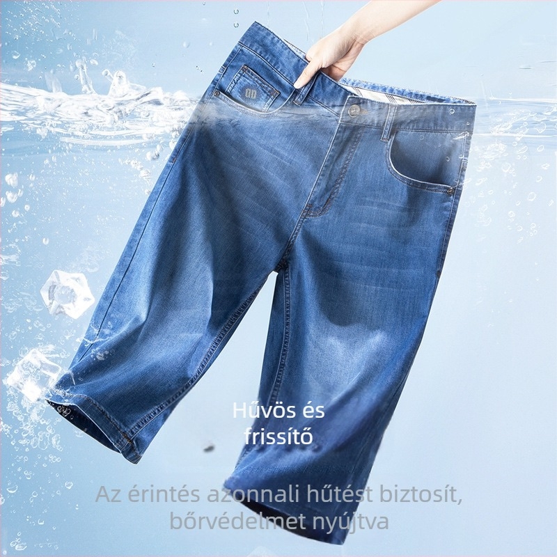 Tencel cropped rövidnadrág - lazított fazon, Lyocell 27%, Nyár, 2303B