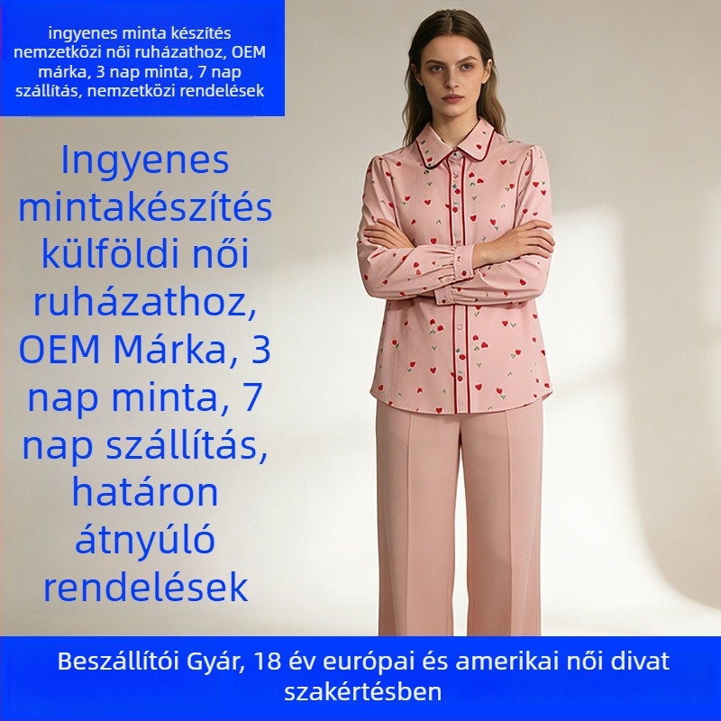 Női szövött ing OEM és mintavételes gyártása — 3 napos mintavételi ciklus, kapacitás 2000 db/nap, Európa–Amerika stílus, fő anyagok: pamut, poliészter, len, csipke