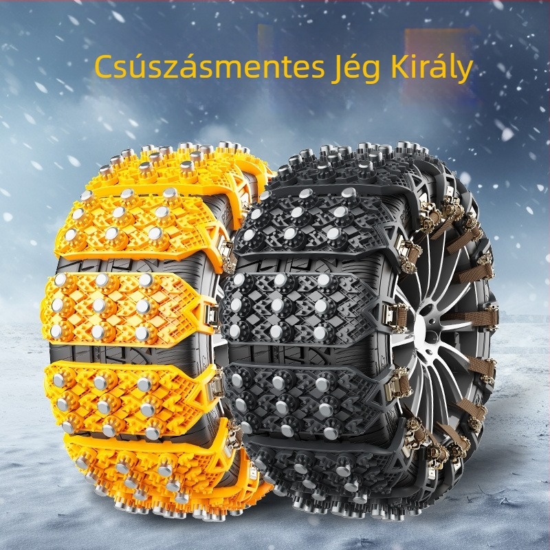 Universális gumiból készült téli lánc autókhoz és SUV-khoz, King of Ice, 165-265 méretű gumikhoz, súly 2-3,5 kg