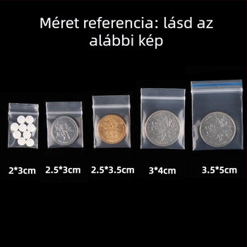 Ékszer ZIP tasak PE anyagból, 0,5 cm záróhossz, Hesheng márka, tasak ékszerek tárolására