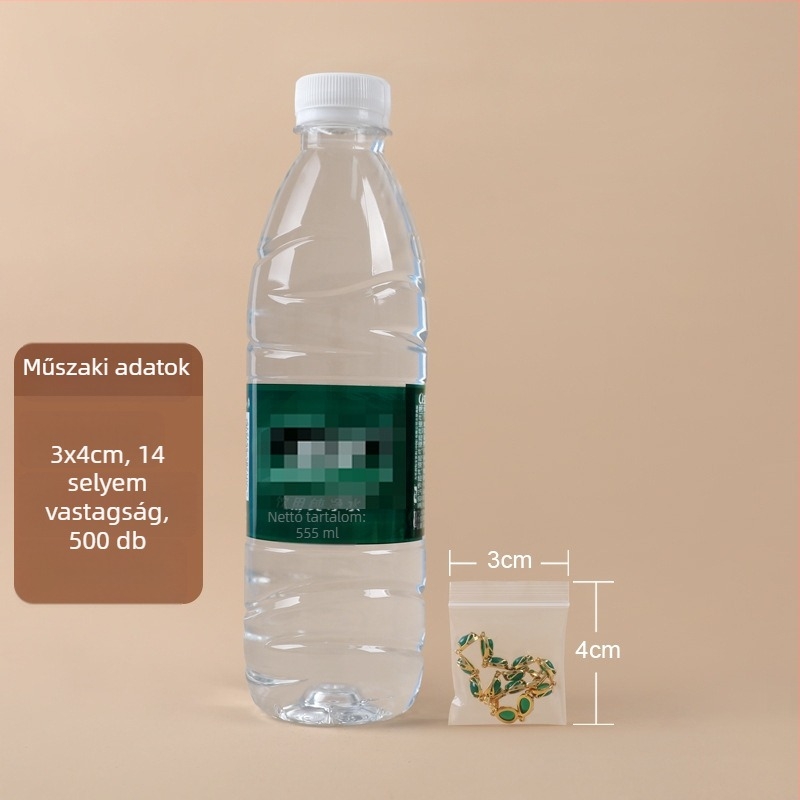 Ékszer ZIP tasak PE anyagból, 0,5 cm záróhossz, Hesheng márka, tasak ékszerek tárolására