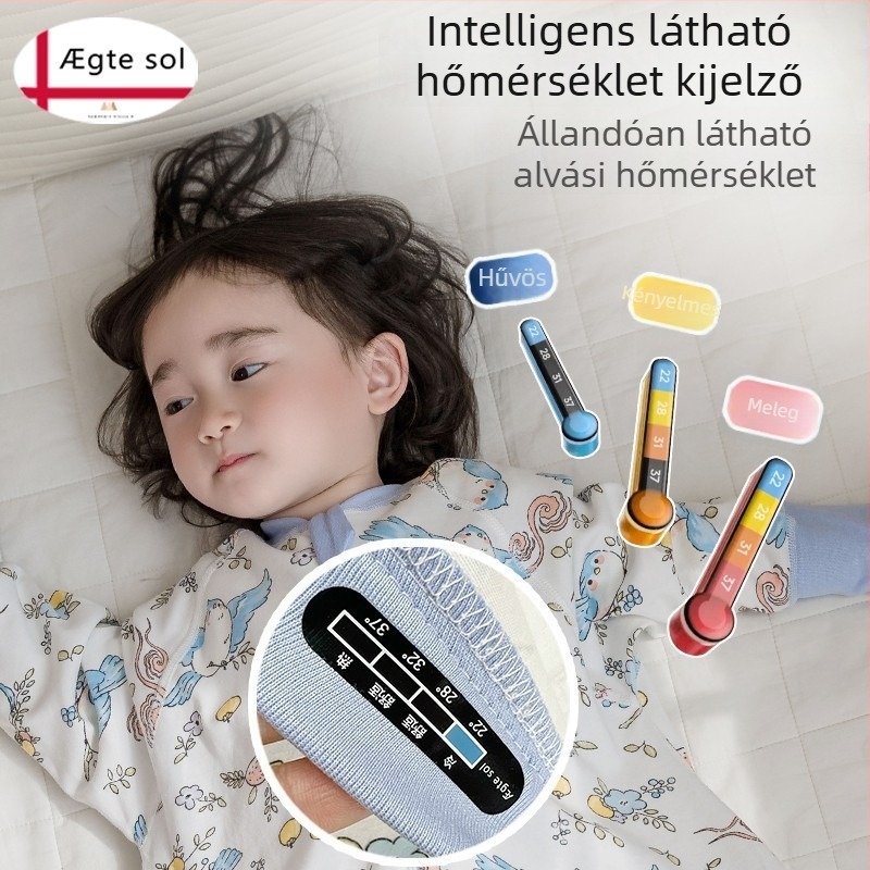 AEgtesol babáknak szánt alvózsák, lábai szétválasztva, négy évszakos, min. 95% pamut, légáteresztő, nedvességelvezető, csecsemőknek és kisgyermekeknek