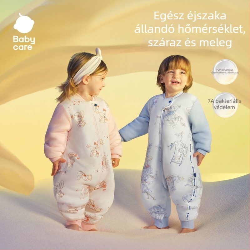 Babycare Lyocell baba alvózsák ősz-tél, vastag, állandó hőmérsékletű, külön lábakkal, rajzfilmszerű stílus