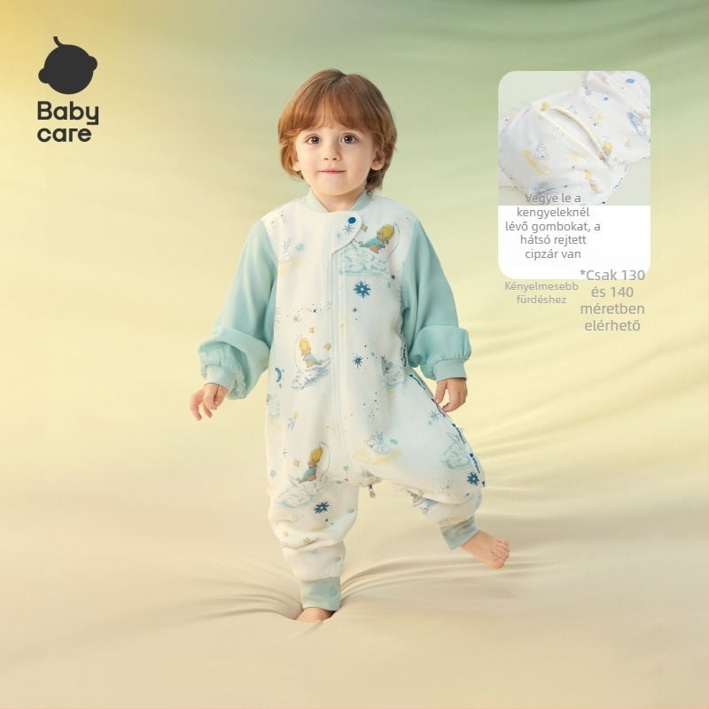 Babycare Lyocell baba alvózsák ősz-tél, vastag, állandó hőmérsékletű, külön lábakkal, rajzfilmszerű stílus
