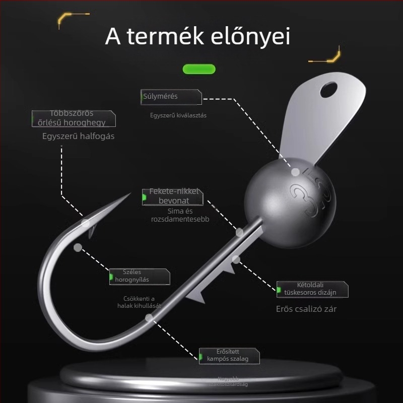 Ólomfejű horog, Upper Class, tüskés, folyóhoz való horgászathoz