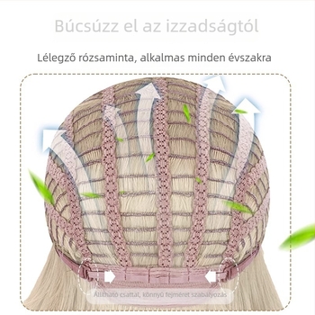 Férfi paróka rövid, egyenes hajjal, magas hőálló rost, teljes fejkagyló, univerzális illeszkedés, mechanikus feldolgozás