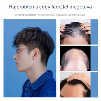 Férfi rövid paróka természetes hajból, teljesen kézzel készített, egyenes, texturált frufruval, könnyű és légáteresztő