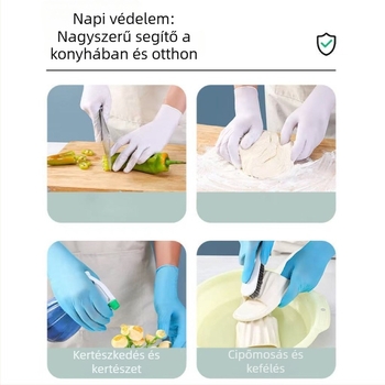 Nitril egyszer használatos kesztyűk, vastagított, vízálló, 100 db, 60 g