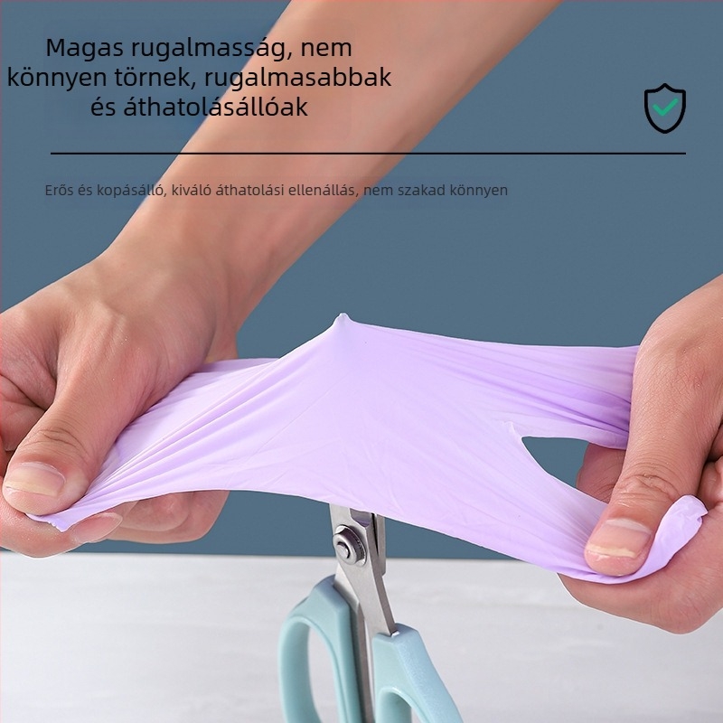 Nitril egyszer használatos kesztyűk, vastagított, vízálló, 100 db, 60 g