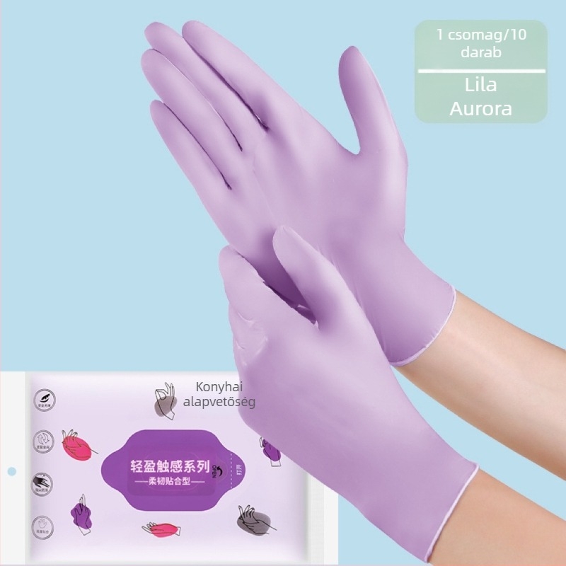 Nitril egyszer használatos kesztyűk, vastagított, vízálló, 100 db, 60 g