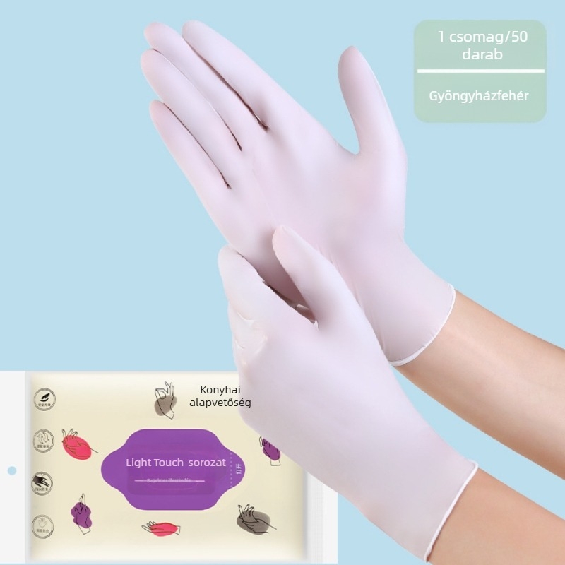 Nitril egyszer használatos kesztyűk, vastagított, vízálló, 100 db, 60 g