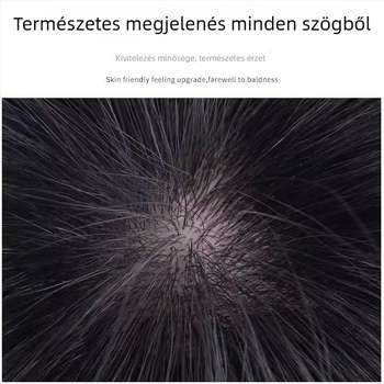 Férfi rövid paróka, koronához illeszkedő póthajtás, természetes, észrevehetetlen megjelenés, vékony valódi hajból