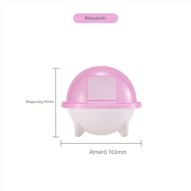 Áttetsző műanyag hörcsögfürdő kiegészítő – kettős használat: fürdés és szauna, nem importált