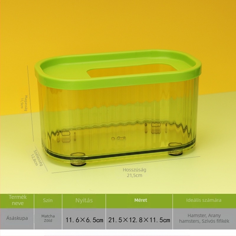 Áttetsző műanyag hörcsögfürdő kiegészítő – kettős használat: fürdés és szauna, nem importált