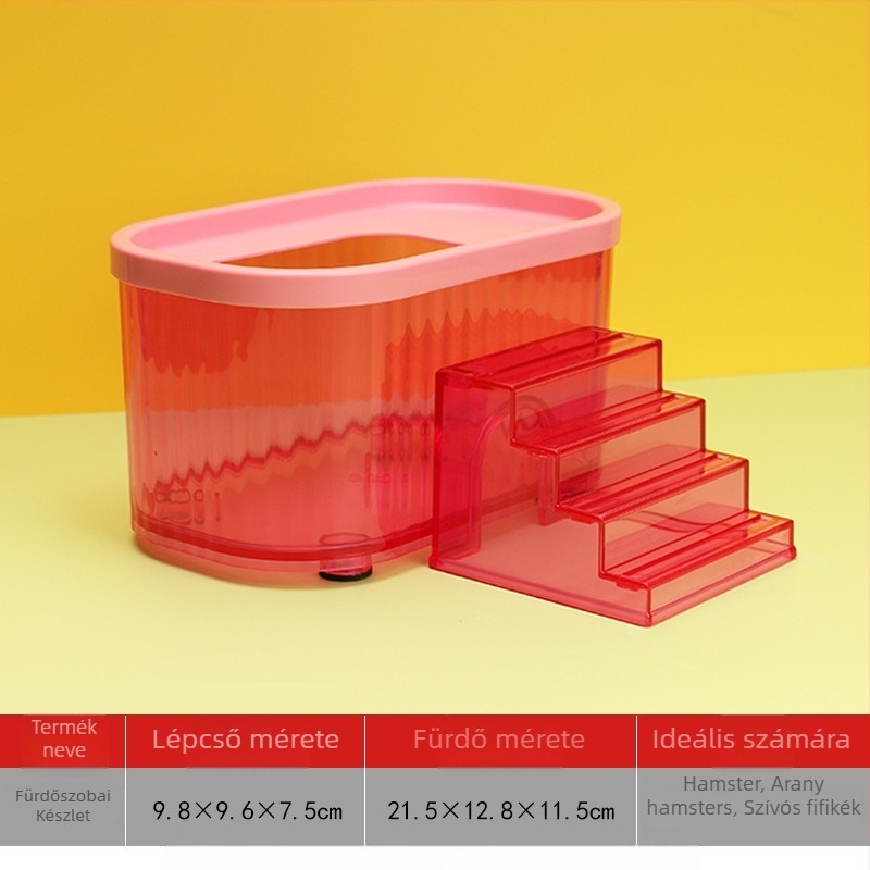 Áttetsző műanyag hörcsögfürdő kiegészítő – kettős használat: fürdés és szauna, nem importált