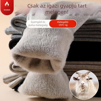 Uniszex gyapjú-kasmír téli meleg nadrág, magas derekú, elasztikus, karcsúsított fazon, fleece béléssel