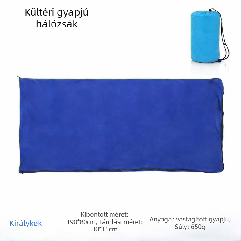 Kültéri használatra készült polár hálózsákbélés, vastagított, kétoldalas fleece, puha, meleg és könnyű