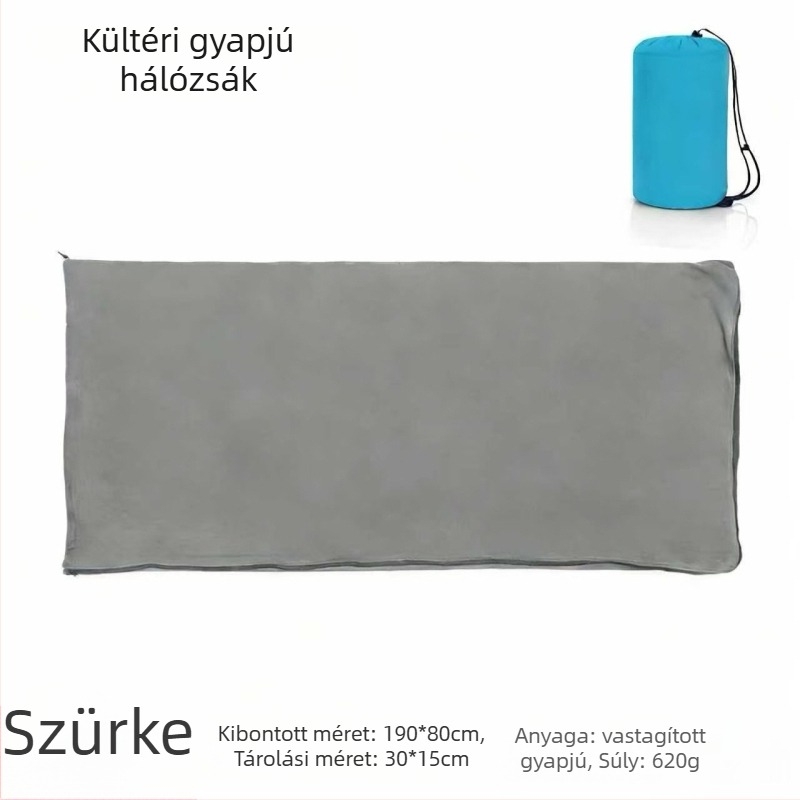 Kültéri használatra készült polár hálózsákbélés, vastagított, kétoldalas fleece, puha, meleg és könnyű