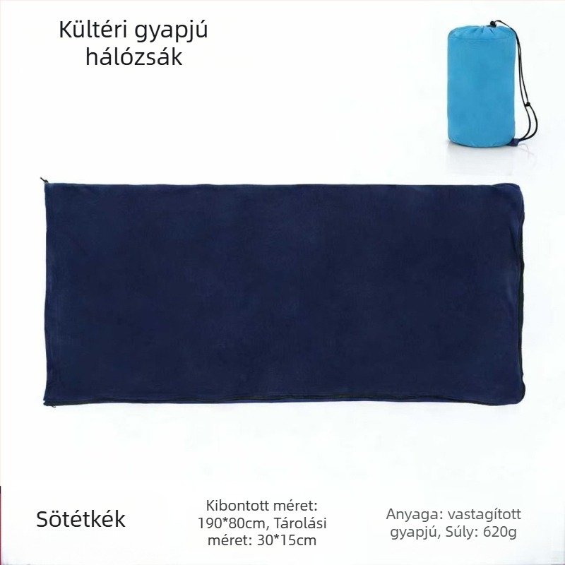 Kültéri használatra készült polár hálózsákbélés, vastagított, kétoldalas fleece, puha, meleg és könnyű