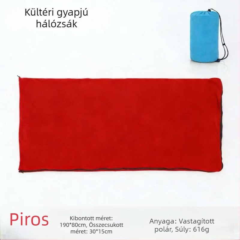 Kültéri használatra készült polár hálózsákbélés, vastagított, kétoldalas fleece, puha, meleg és könnyű