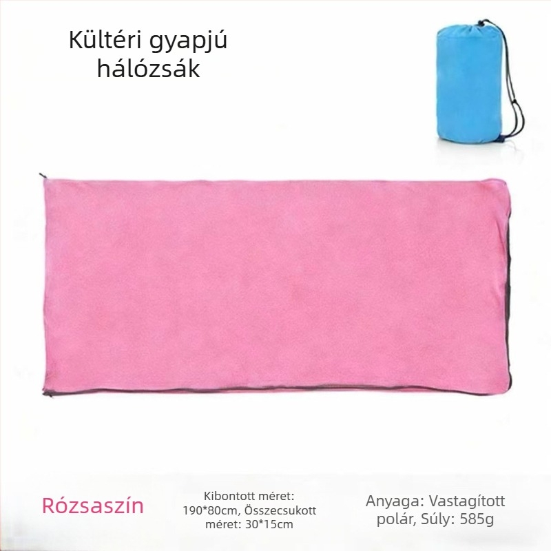 Kültéri használatra készült polár hálózsákbélés, vastagított, kétoldalas fleece, puha, meleg és könnyű