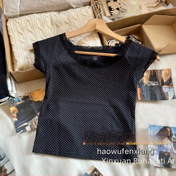 Pamut póló, slim-fit, rövid ujjú, kerek nyakú, nyomtatás – munkaruha-stílus