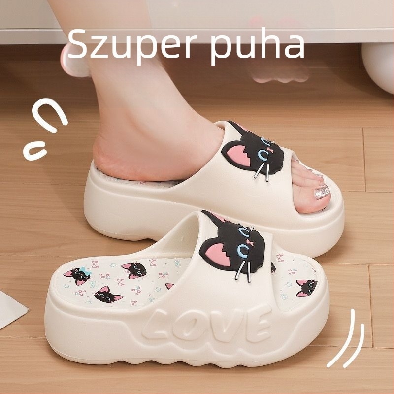 Női vastag talpú papucs pillangó kötéssel, PVC felsőrész és PVC talp, talpvastagság 3–5 cm
