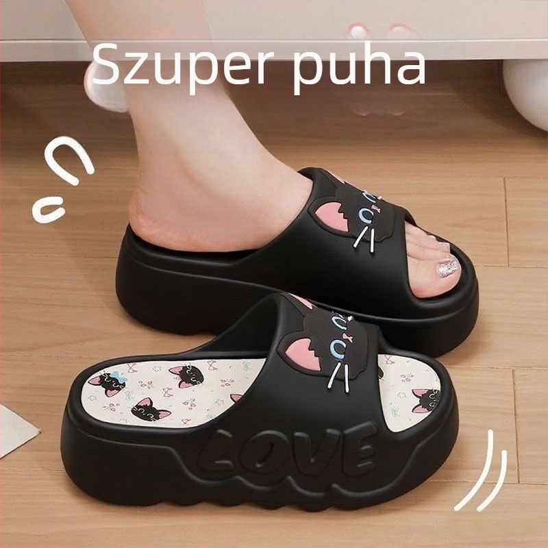 Női vastag talpú papucs pillangó kötéssel, PVC felsőrész és PVC talp, talpvastagság 3–5 cm
