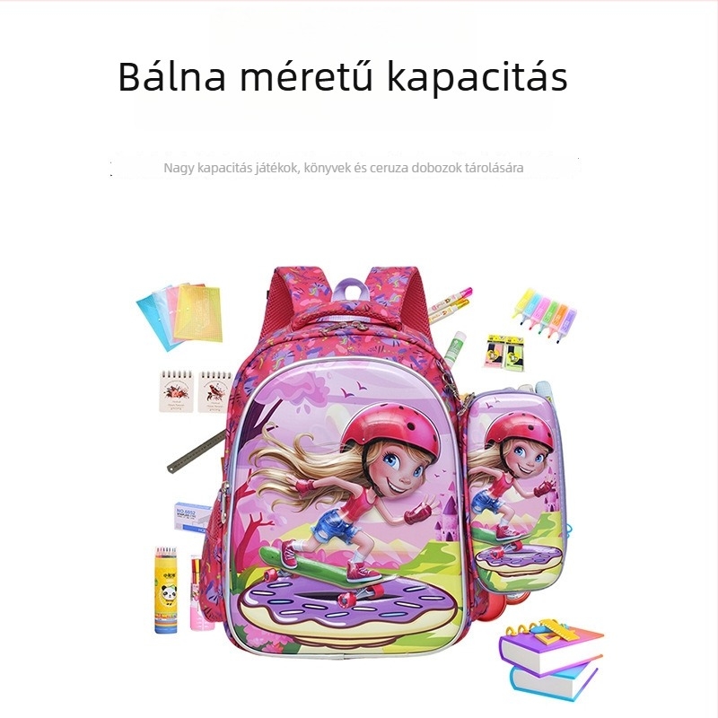 Gyerekek iskolai hátizsákja EVA+nylon, légáteresztő, ívelt vállpántokkal, általános iskola számára
