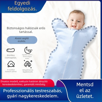 Nyári könnyű, 100% pamut baba ölelős alvózsák