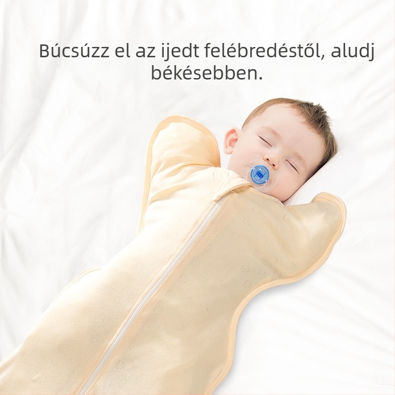 Nyári könnyű, 100% pamut baba ölelős alvózsák