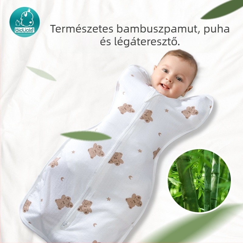 Nyári könnyű, 100% pamut baba ölelős alvózsák