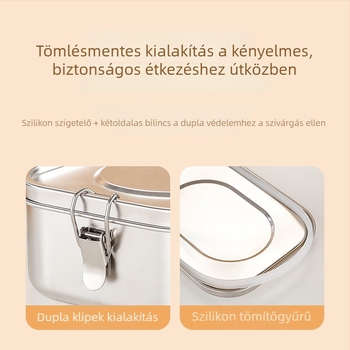 Yixing márkájú ebédes doboz 304 rozsdamentes acélból, téglalap alakú, egy rétegű, 800–1000 ml (Anyaga: 304 rozsdamentes acél; Kapacitás: 800–1000 ml; Forma: téglalap)