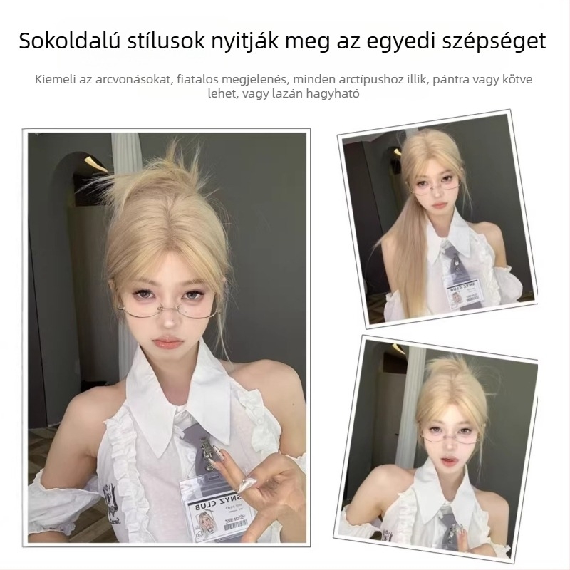 Kexiu Csipkés Hosszú Egyenes Paróka, Természetes Stílus, Középső Elválasztás, Teljes Fej Szett, Protein Selyem Haj