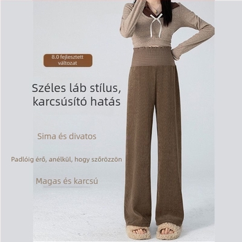Kismama nadrág fleece béléssel, szűk szabású, hosszú, őszi-téli