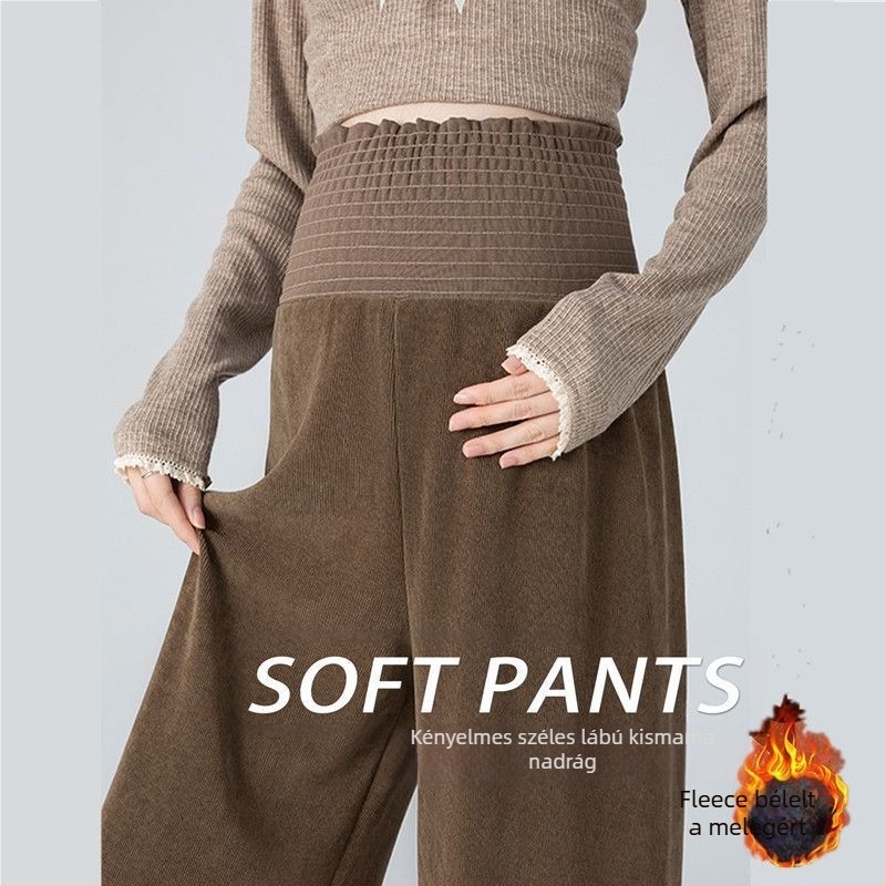 Kismama nadrág fleece béléssel, szűk szabású, hosszú, őszi-téli