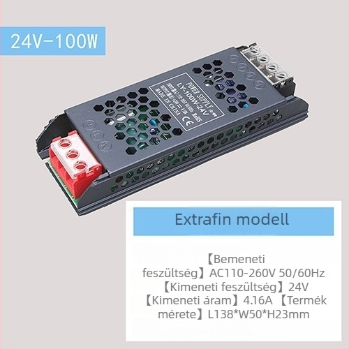 LED állandófeszültségű kapcsolóüzemű tápegység, bemenet 220V AC, kimenet 12–24V DC, max. 16,6A, 400W, védelem: túlterhelés, rövidzárlat, túlfeszültség, túlmelegedés, túláram