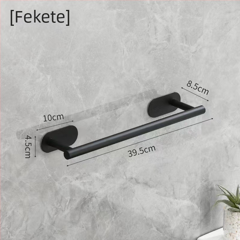 Rozsdamentes acél törölközőtartó, csiszolt felület, 5 kg teherbírás, fúrás nélkül, 1 réteg