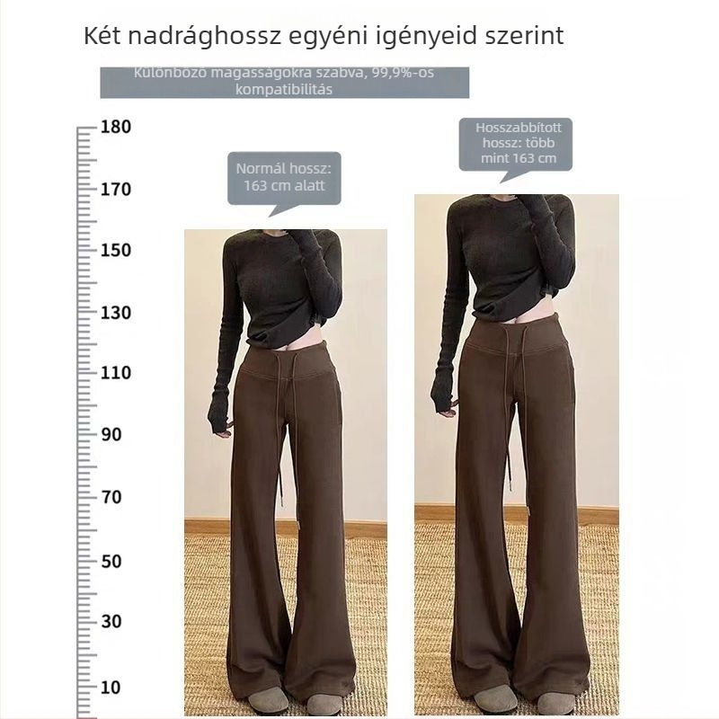 Kismama slim-fit flared melegítőnadrág, vastag anyag, lélegző pamut‑külső, fleece bélés, melegen tartó, ősz-téli szezonhoz