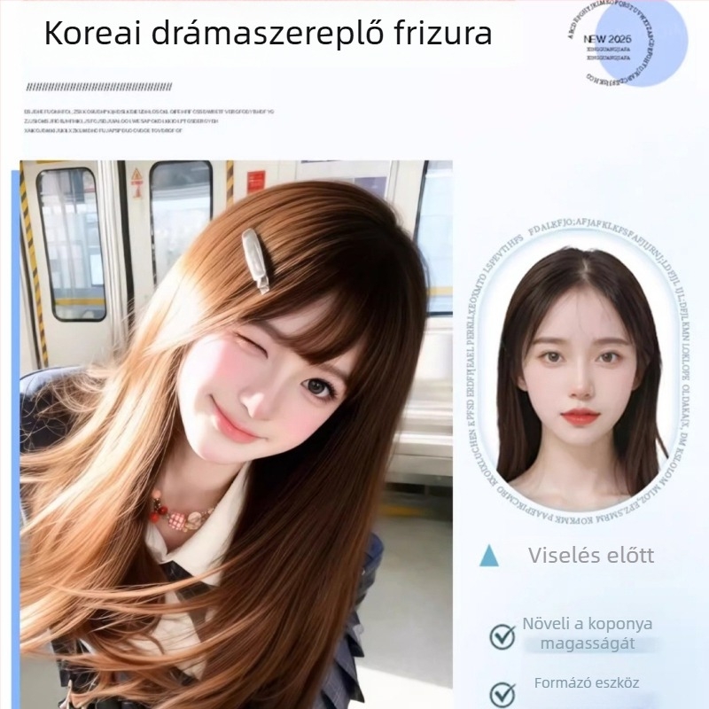 Hosszú, egyenes hajra való paróka, természetes stílus, fehérje-selyem, univerzális modell, Yushu márka