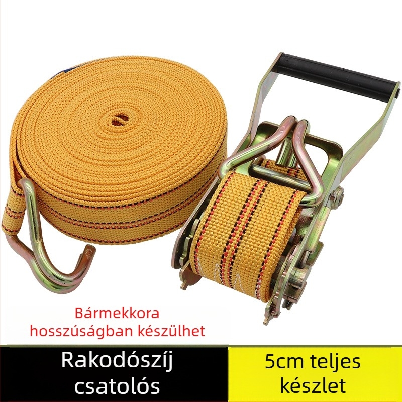 Szállítási rögzítő szalag horgos feszítőmechanizmussal teherautókhoz és konténerekhez