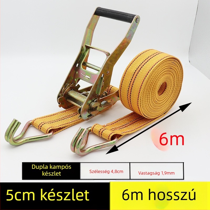 Szállítási rögzítő szalag horgos feszítőmechanizmussal teherautókhoz és konténerekhez