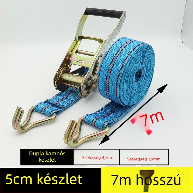 Szállítási rögzítő szalag horgos feszítőmechanizmussal teherautókhoz és konténerekhez