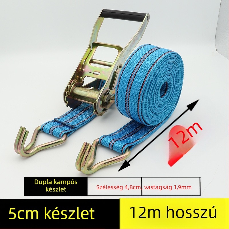 Szállítási rögzítő szalag horgos feszítőmechanizmussal teherautókhoz és konténerekhez