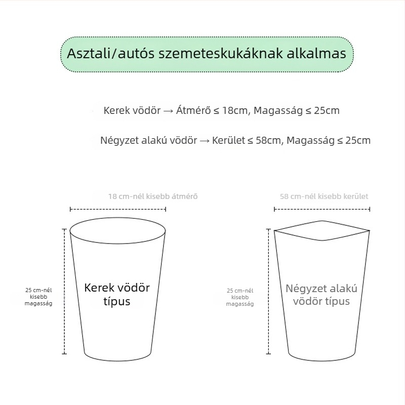 Mellény-stílusú vastított kutyaürülék-zacskók, fogantyúval, autóba való használatra, kis méret