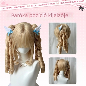 Hosszú paróka Lolita stílusban, kettős copf, egyenes frufru, hőálló szintetikus szál, modell DM136-40
