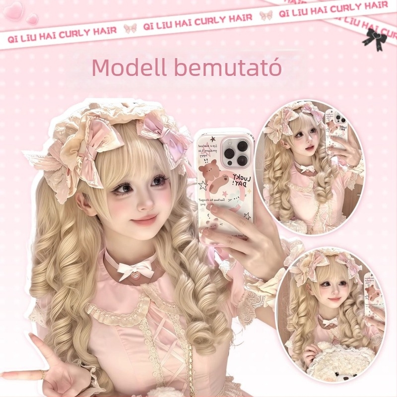 Hosszú paróka Lolita stílusban, kettős copf, egyenes frufru, hőálló szintetikus szál, modell DM136-40