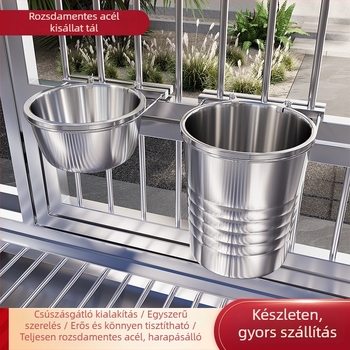 Függő rozsdamentes acél kutyatál anti-tip dizájn-nal, automatikus etetéssel – Yichen