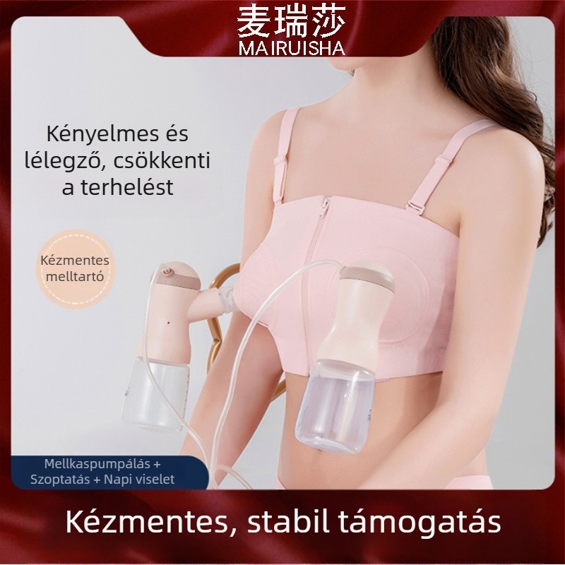 Kéz nélküli szoptatós melltartó, levehető dupla vállpántokkal, vékony formázott kosárka, pamut anyag, laktáció