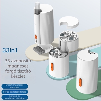 Számítógép-tisztító készlet – billentyűzet-kefe, telefonkijelző tisztító, minden egyben hordozható készlet; Modell Qm33; Anyag ABS; Tömeg 260 g; OEM feldolgozás